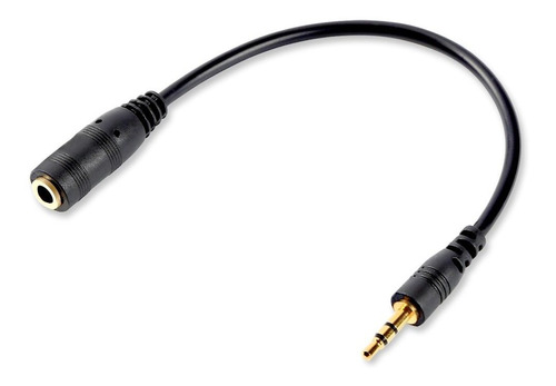 Cable Adaptador De Audio 3,5mm Hembra A 2,5mm Macho / Negro