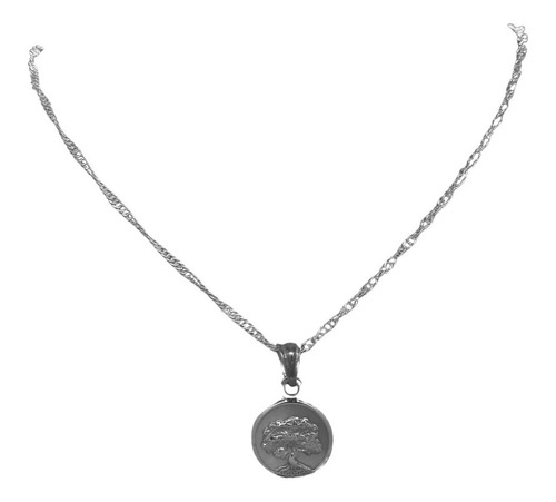 Cadena Plata Y Medalla C/árbol De La Vida En Cristal (c362)