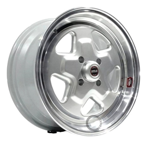 Roda Pro Star Aro 15 Tala 8 4x100 C09 Weld Kr / 2 Unidades Cor Prata Diamantado Tala 8 4x100