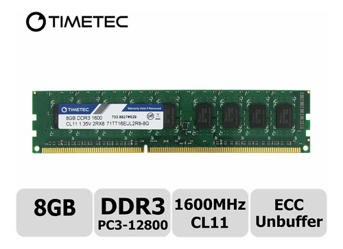 Memoria Ram 8gb Server Ddr3 1600mhz Pc3-12800 Timetec A