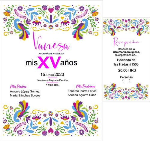 5 Invitaciones Mexicanas Xv Años+pases+sobre Celofán+sellos