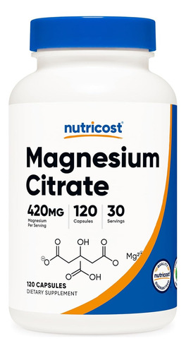 Nutricost Magnesium Citrate Citrato De Magnesio 120 Cáps