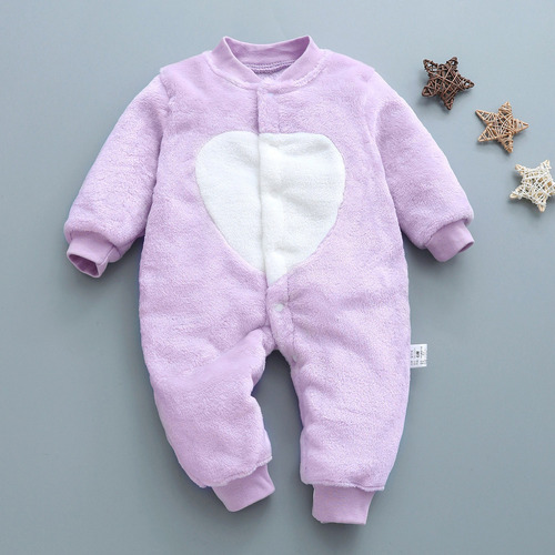 Mono Tipo Mameluco Con Estampado Grueso Y Cálido Para Niñas