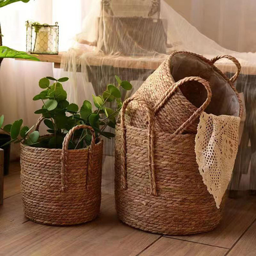 Cesta Tejida Para Macetas, Cesta Para Flores, Cesta De