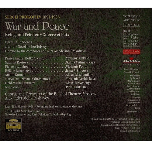 Prokofiev - Guerra Y Paz - Melik-pashayev - 2 Cds.