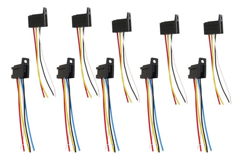 10x Coche 12v 12 Voltios Dc 20a / 30a Amp Arnés 5p / 4p 5