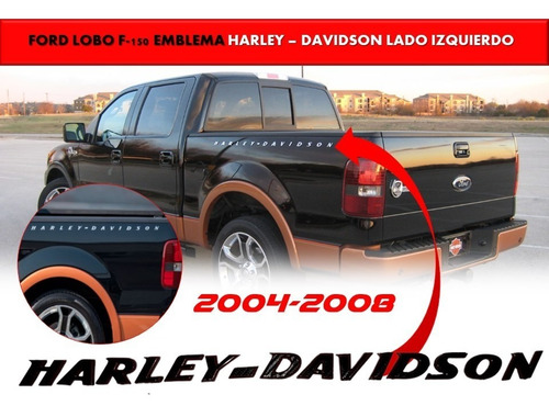 Emblema Negro/rojo Ford Lobo Harley-davidson 04-08 Izquierdo