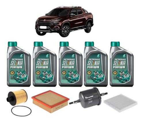 Kit Revisão Troca De Oleo Toro 1.8 2016 Diante Selenia