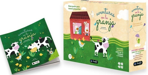 4 Puzzle + Libro Aventuras En La Granja  Juanito Books