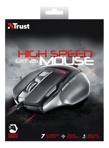 Mouse Gxt-25 Trust Gaming Optico 7 Botones 2000 Dpi Videcom Color Negro