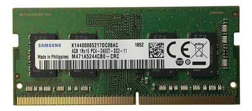 Pc Samsung Ddr4 4 Gb, 2400 Mhz, Sodimm 260 Pines, Cl 17, 1,2