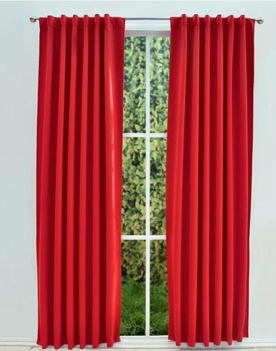 Cortina De Ambiente Blackout Textil 2 Paños Presilla Oculta