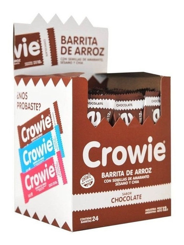 Barritas De Arroz Y Chocolate Crowie -12 Unidades