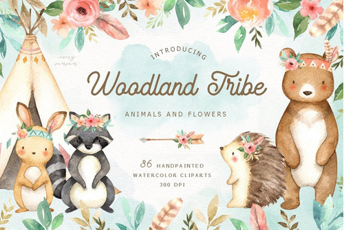 Clipart Animales Del Bosque Acuarela Woodland Tribe