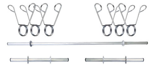 Kit Musculação 50 Kg Com 3 Barras Ocas E Pesos