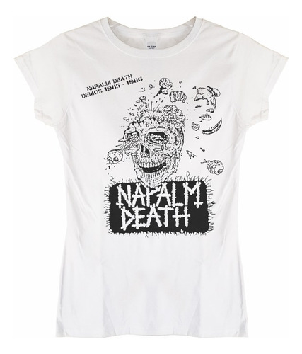 Polera Mujer Napalm Death Demos 85-86 Metal Abominatron