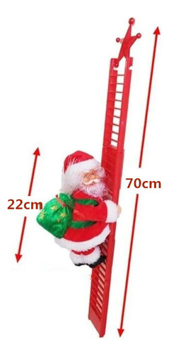 Decoração De Natal: Papai Noel Subindo A Grande Escadaria.