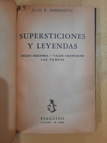 Supersticiones Y Leyendas | Juan Ambrosetti