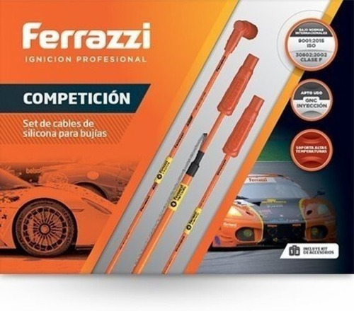 Imagen 2 de 5 de Cable De Bujía Ferrazzi 9mm Vw Gol 1.6 Inyección Competición