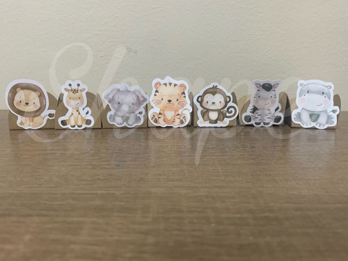 100 Forminhas De Doces Personalizadas Safari Aquarelado 