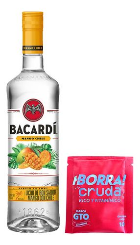Ron Bacardi Mango 750ml + Bebida En Polvo Borra Cruda 10gr