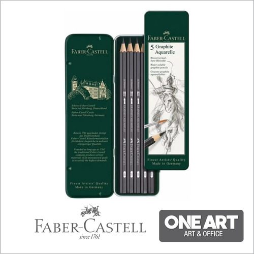 Lapices Faber Castell Grafito Aquarelable X 5 Hb-8b Lata!