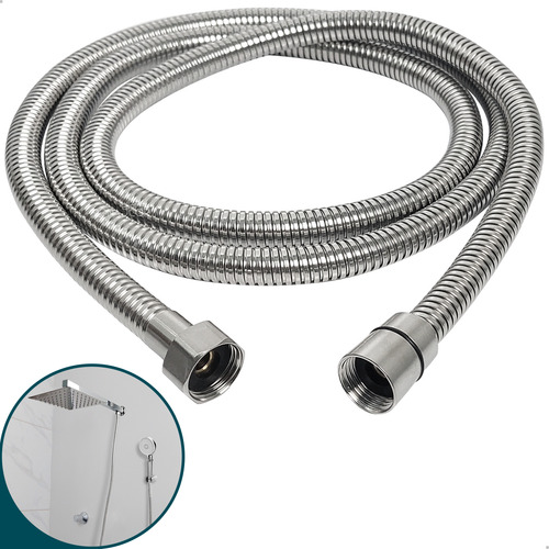 7 Engate Flexível 1metro E 80cm Inox Chuveiro Lavatório Kit Dona D.cor