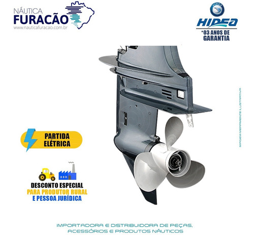 Imagem 3 de 4 de Motor De Popa Hidea 2 Tempos 40hp Ffes-t (partida Elétrica)