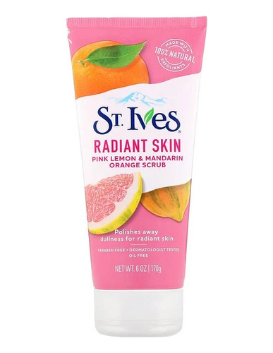 St.ives,radiant Skin,limón Rosado Y Mandarina, 170 G (6 Oz)