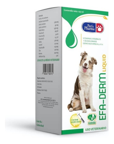 Efa-derm Liquid 125 Ml Ages Omegas, Vitaminas, Piel Y Pelo