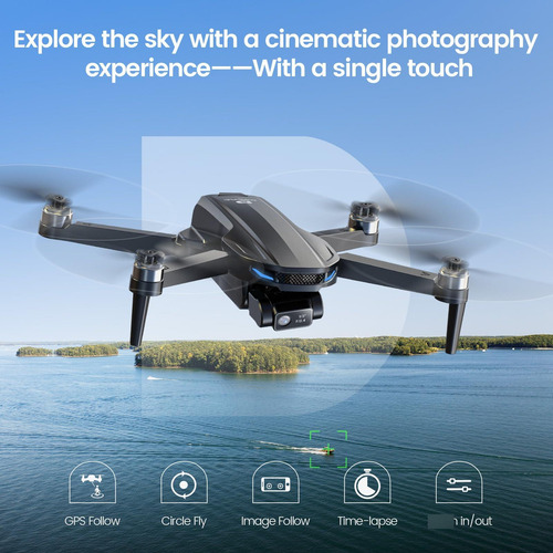 Drone Deerc D65 4k Gps Con Cámara Y Plegable Ligero Negro