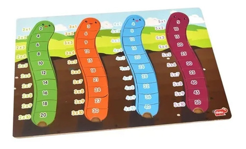 Rompecabezas Tablas Multiplicar Juego Didáctico 2-5 Madera