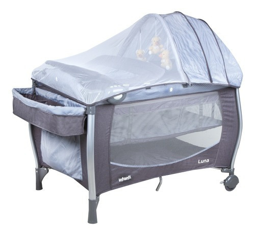 Cuna Playard Luna Grey Dots Infanti