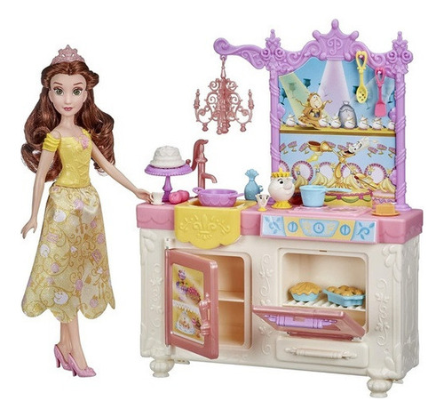 Princesa Bella Muñeca Disney Cocinita Real Pot Y Chip