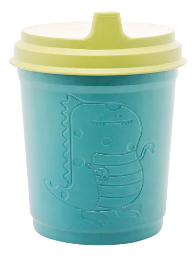 Copo Lyor Baby Dino De Bambu E Pp Com Tampa Verde 450ml