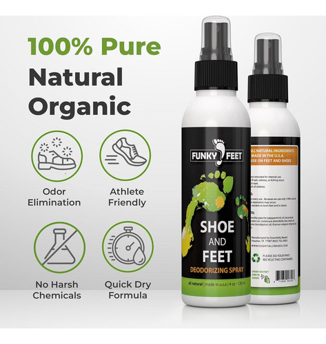 Spray Desodorante Para Zapatos Y Pies Funky Feet 120ml