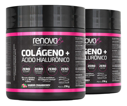 2 Potes Renova Be (cranberry) Sabor Cranberry