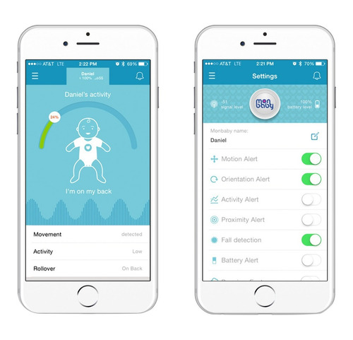 Monitor Bebe Botón Sensor De Respiración Para Celular Monbab