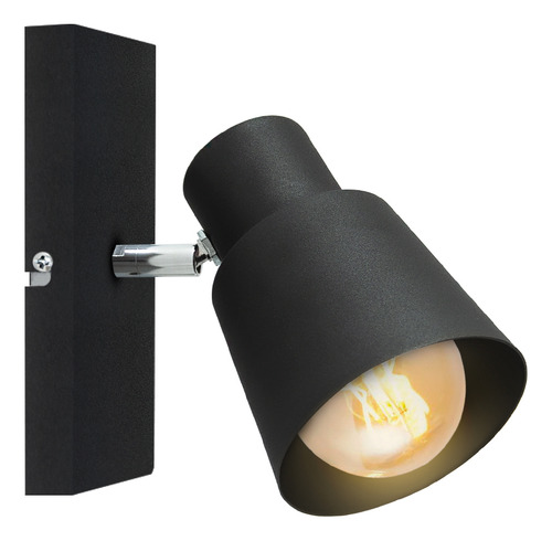 Lampara Aplique Spot Pared 1 Luz Minimalista Apto Led E27 Estructura Negro