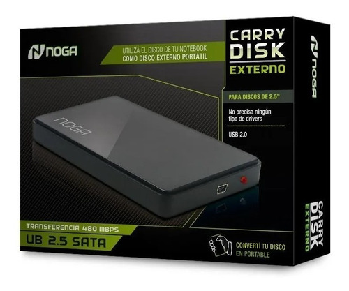 Imagen 2 de 5 de Carry Disk 2.5 Case Disco Rigido Externo Usb 2.0 Noga Sata