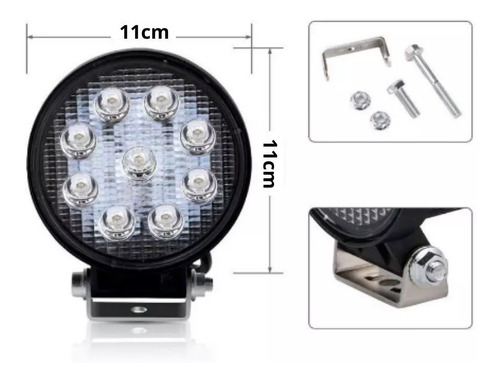 Reflector Led 12v/24v 27w Camionetas Cuatriciclo Set X 2u