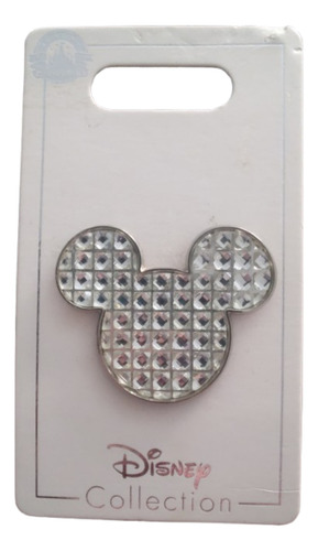 Pin Broche Mickey Con Brillitos Disney Park Original Y Mapa Plateado Pin Disney Collection