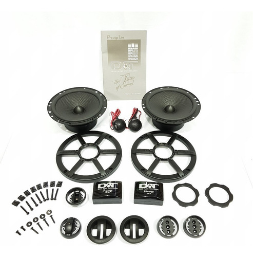 Kit Alto Falante 2 Vias 6 Polegadas 150w Rms Par Dat 650 Ck Cor Preto