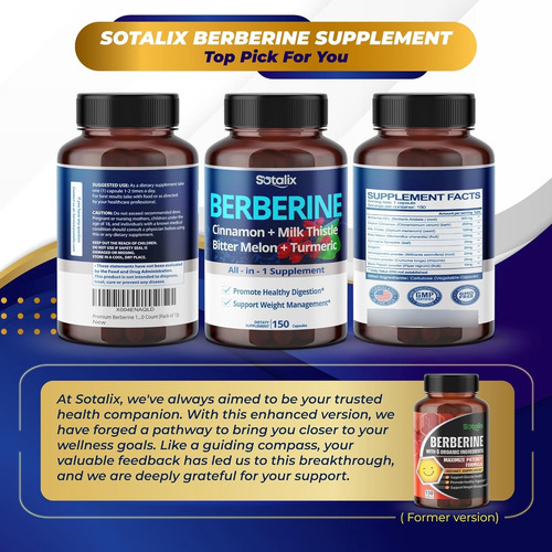 Berberina 1000mg 150 Cápsulas