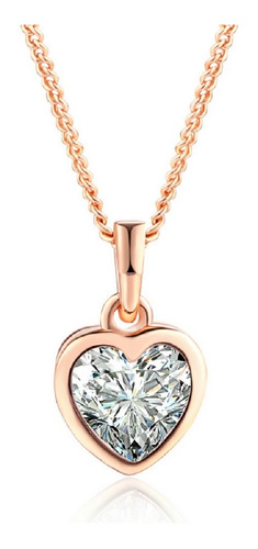 Collar Crystal Heart Para Enamorada Novia Espo  Joyeria Gold