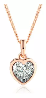 Collar Crystal Heart Para Enamorada Novia Espo Joyeria Gold