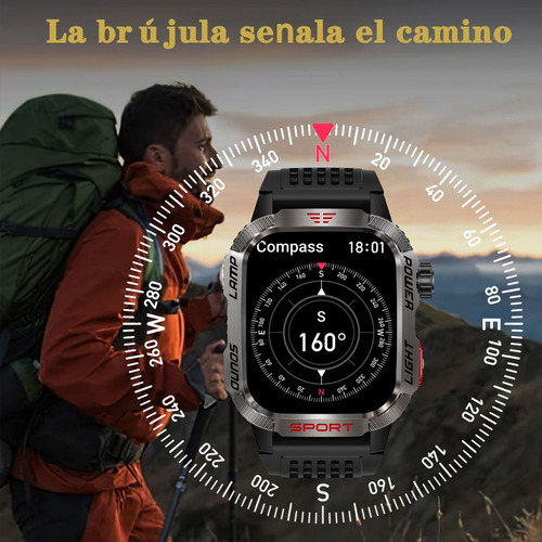 Smart Watch Hombre Bluetooth Llamada Compass Torch