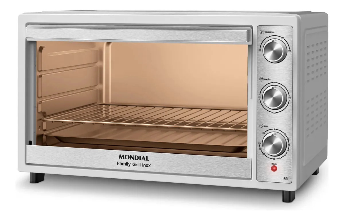 Forno Elétrico 60l Family Grill Inox Mondial 1800w Frn-60-wi