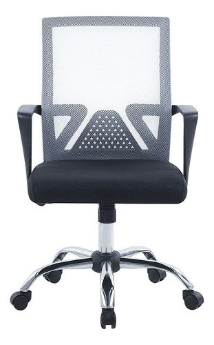 Silla De Oficina Escritorio Giratoria Gris Con Ruedas