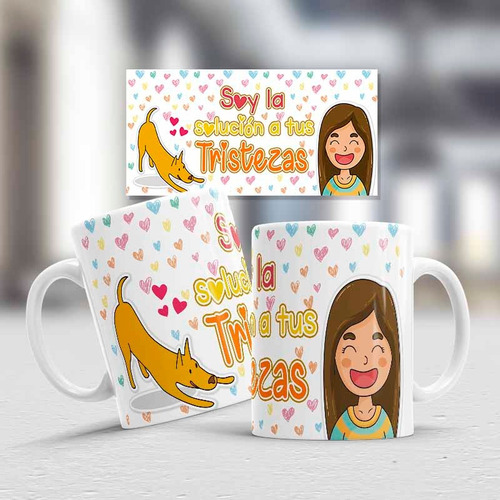 Taza De Ceramica, Soy La Solucion A Tus Tristezas, Mascotas